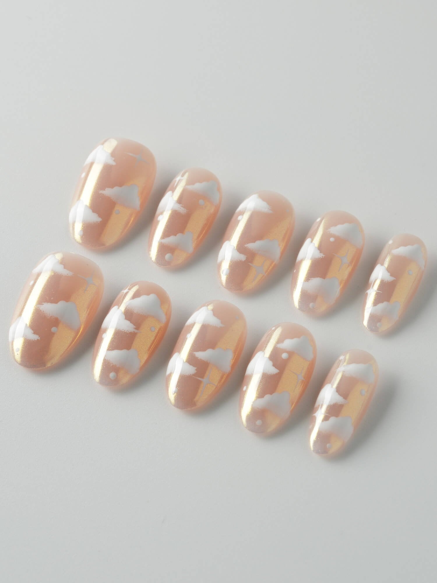 Fluffy Puffs - Joyeenails - SA028 - M / Medium Oval