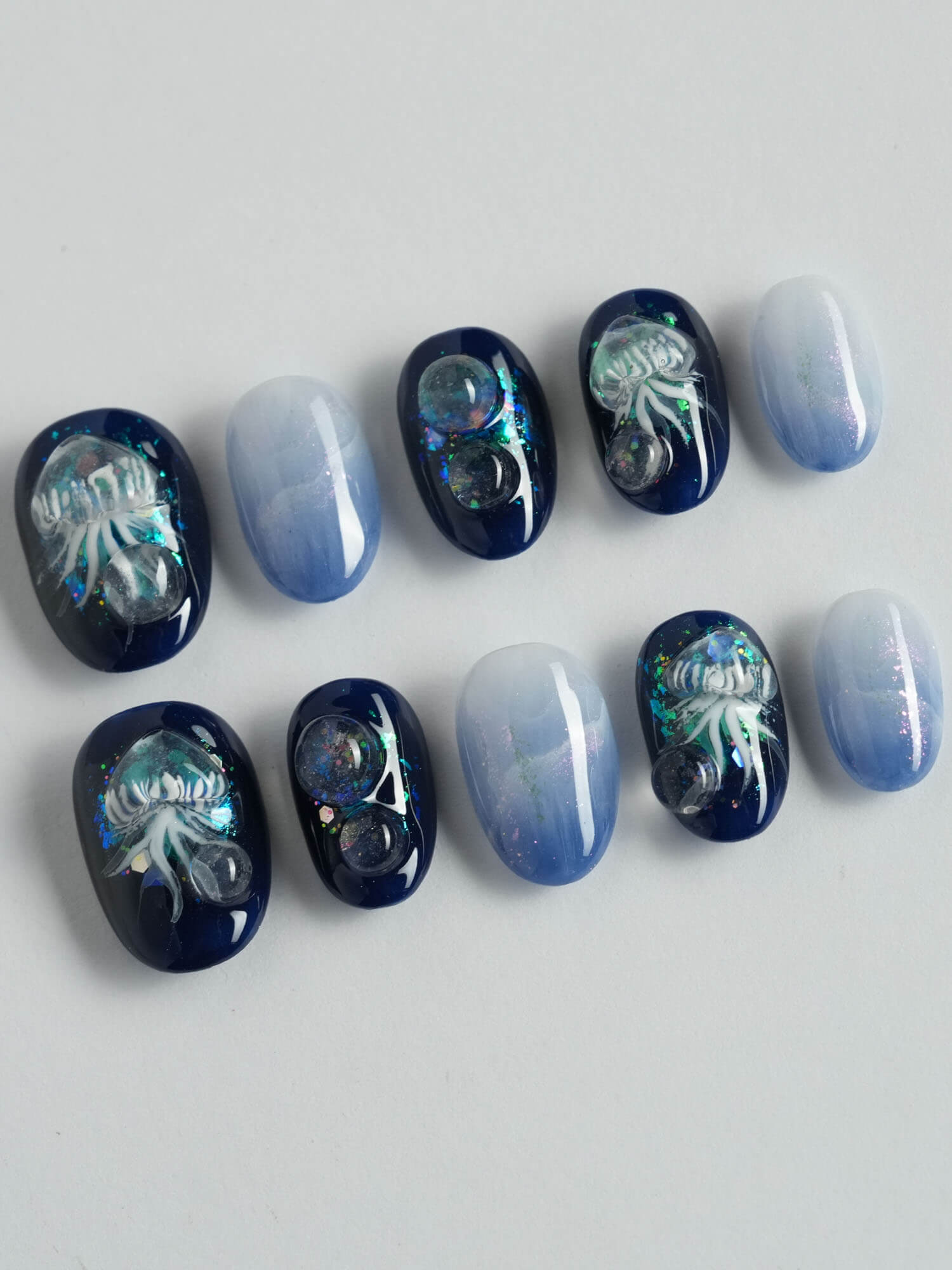 Glow Jellyfish - Joyeenails - LX035 - XS / Extra Short Oval