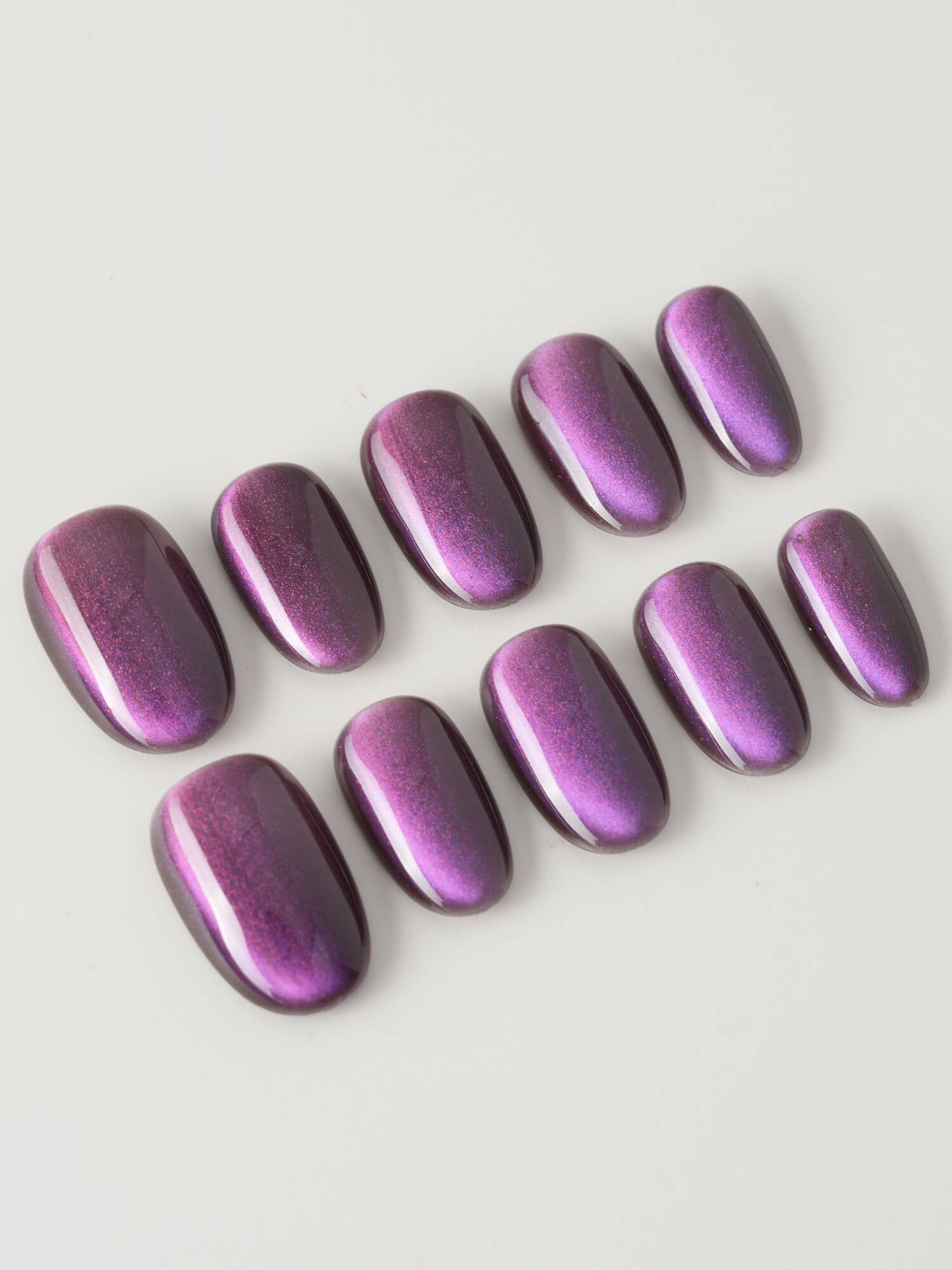 Grape Color Cat - eye - Joyeenails - CE022 - XS / Short Oval