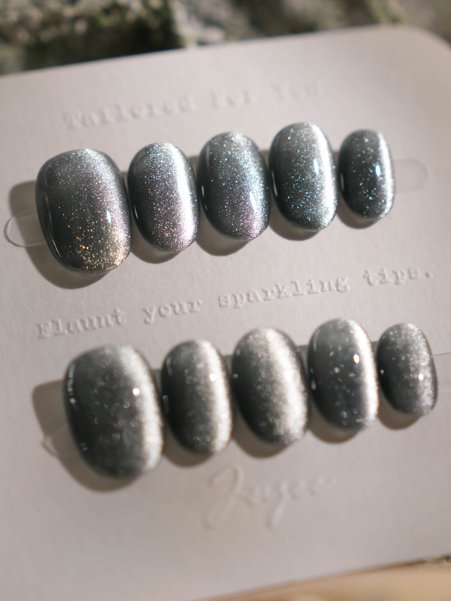 Gray Cat - eye - Joyeenails - CE010 - XS / Extra Short Oval