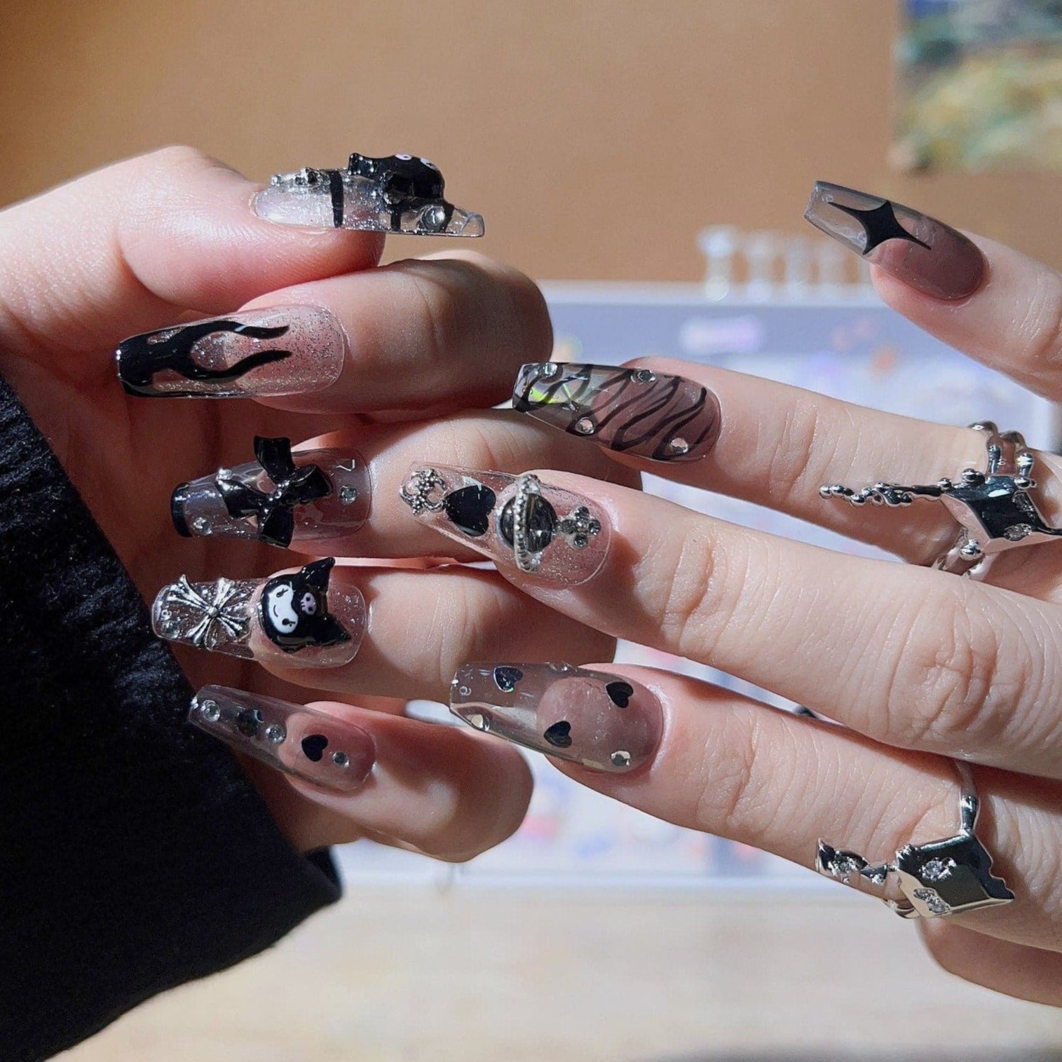 Joyee KRM Rock Med Coffin Press-on nails | Ready to ship