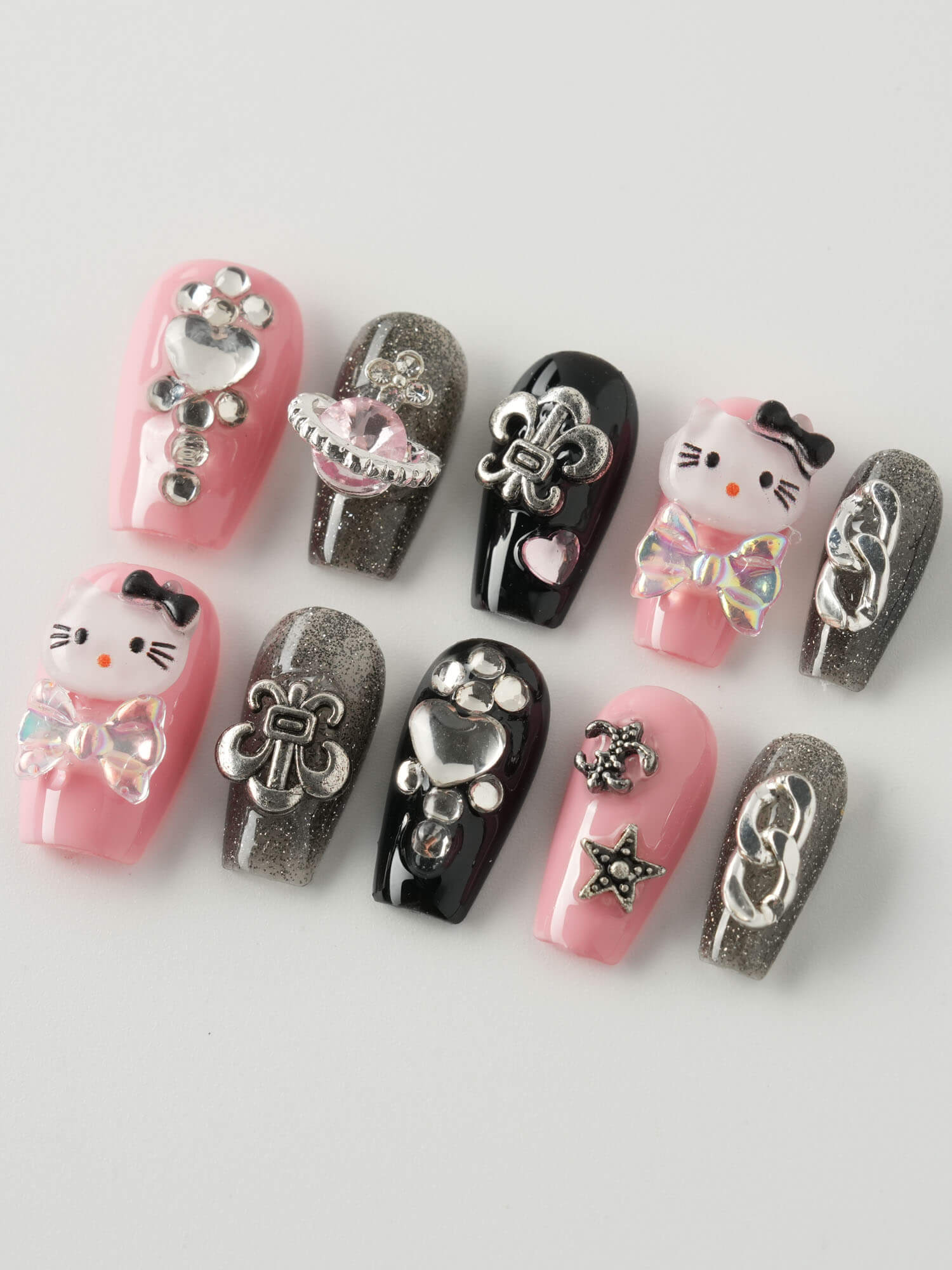 Kitty Rockstar - Joyeenails - AN044 - XS / Short Coffin