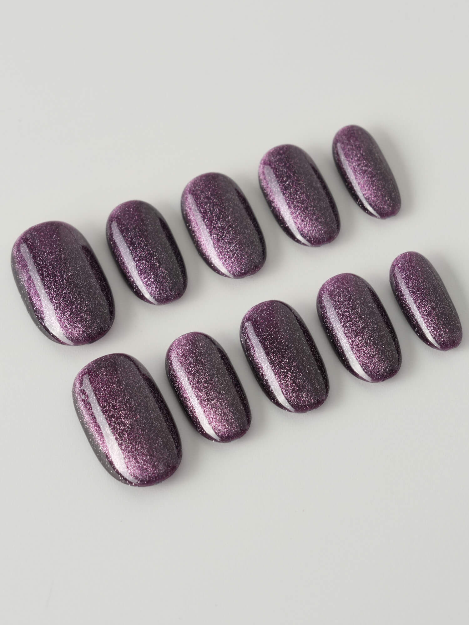 Mauve Nail Color Cat - eye - Joyeenails - CE018 - XS / Short Oval