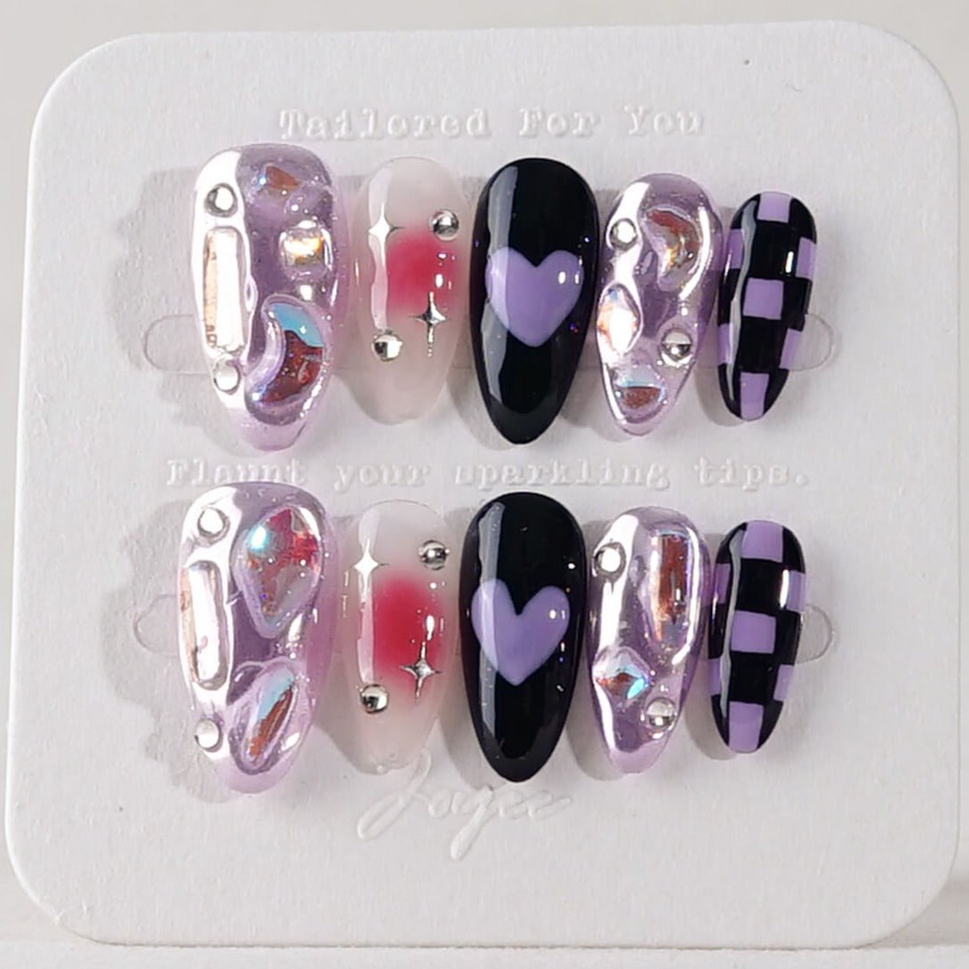 Purple Frost - Joyeenails - DO028 - XS / Medium Almond