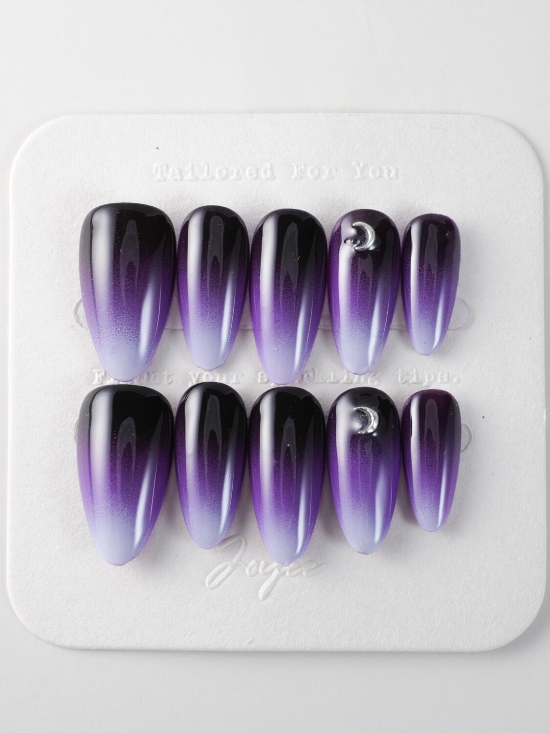 Dark Night Medium Almond Press On Nail Set | Ready to ship - Joyeenails - DO006 - ready - XS / Medium Almond