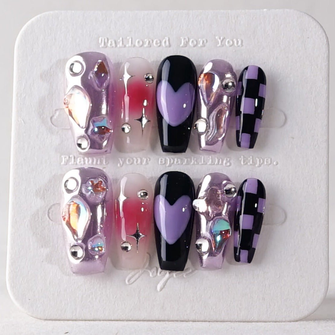 Purple Frost - Joyeenails - DO028 - XS / Medium Coffin