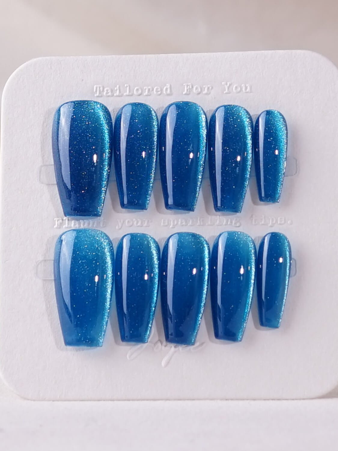 Blue Sky Cat - eye - Joyeenails - CE033 - XS / Medium Coffin