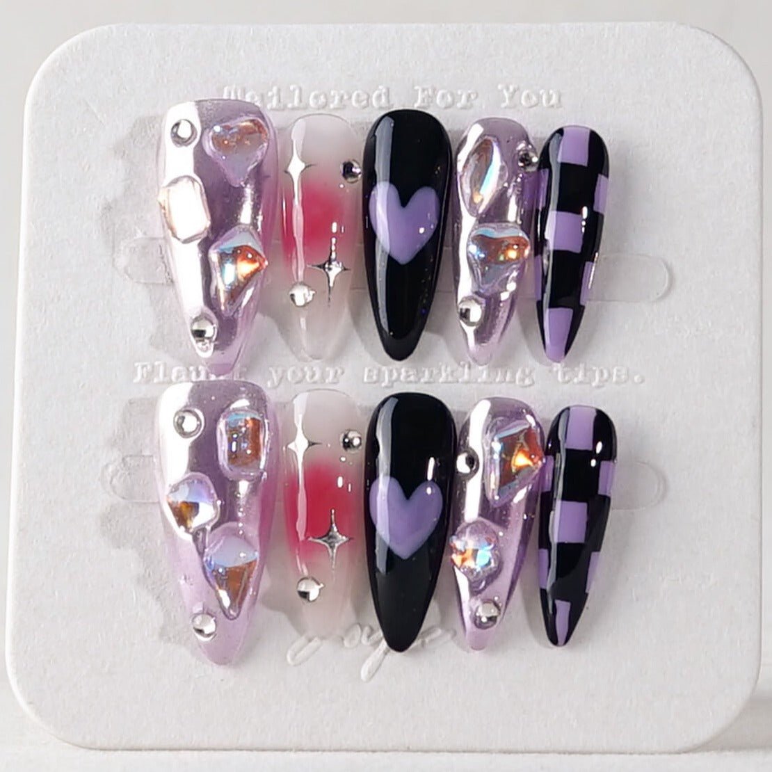 Purple Frost - Joyeenails - DO028 - XS / Medium Stiletto