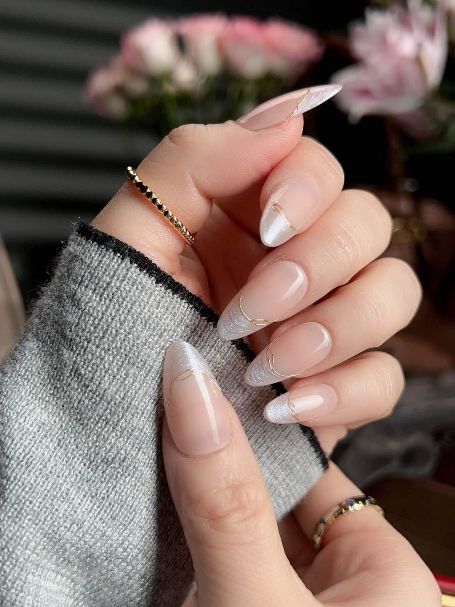 Nude French Tip Nails - Your Glow - Joyeenails - FT044 - XS / Medium Almond