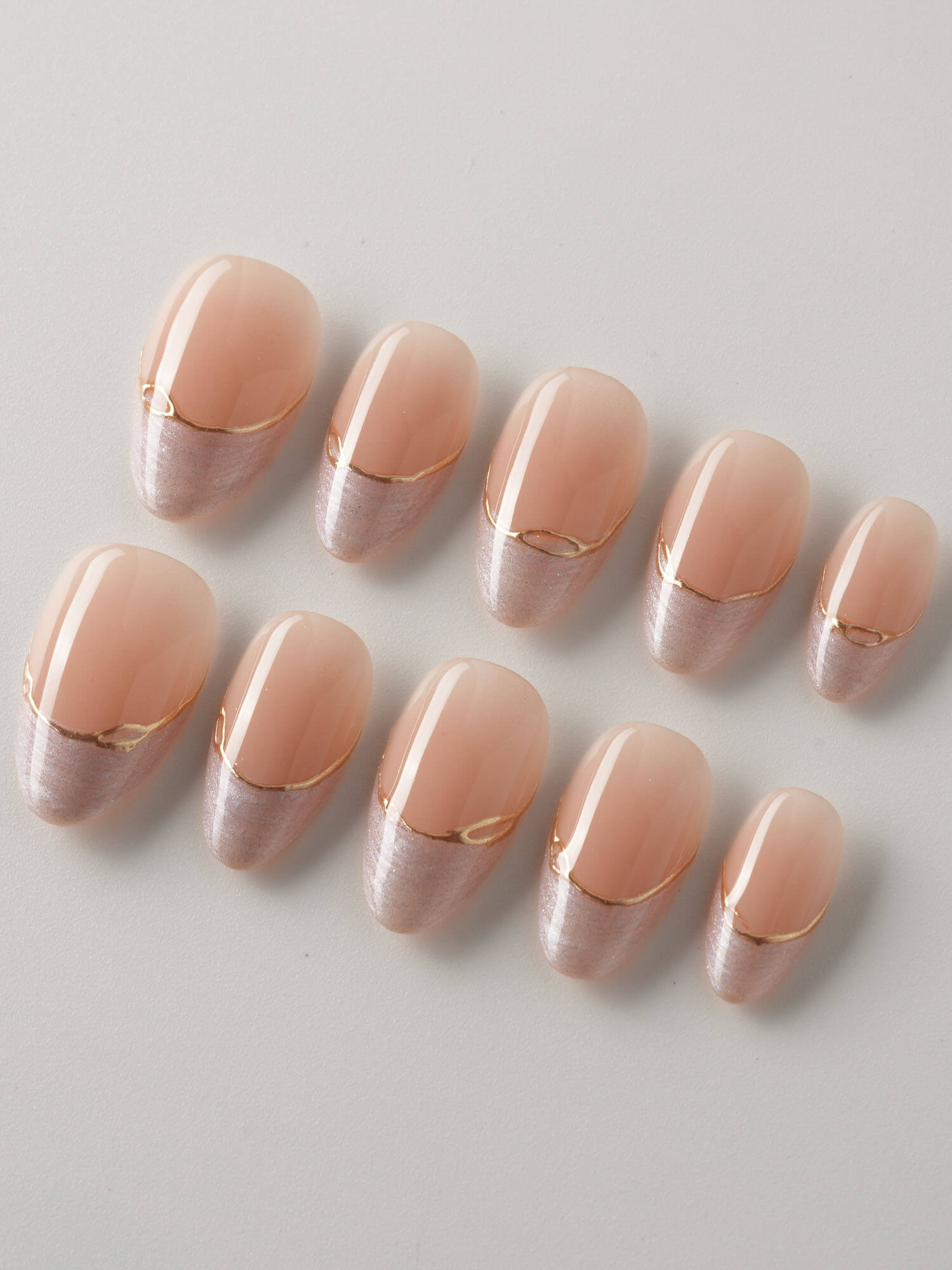 Nude French Tip | Press on Nails | Your Glow - Joyeenails - FT044 - XS / Extra Short Almond