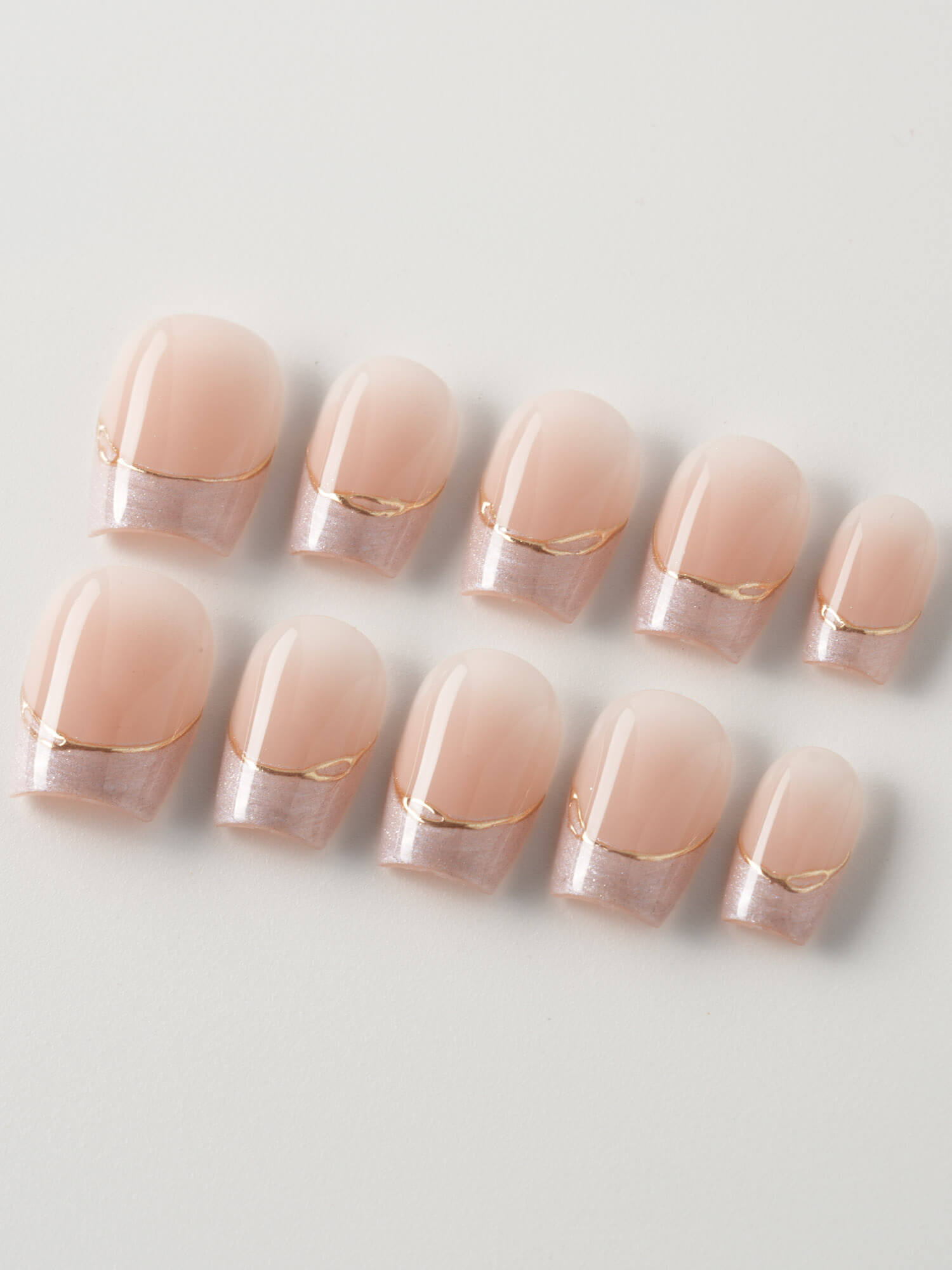 Nude French Tip | Press on Nails | Your Glow - Joyeenails - FT044 - XS / Extra Short Coffin