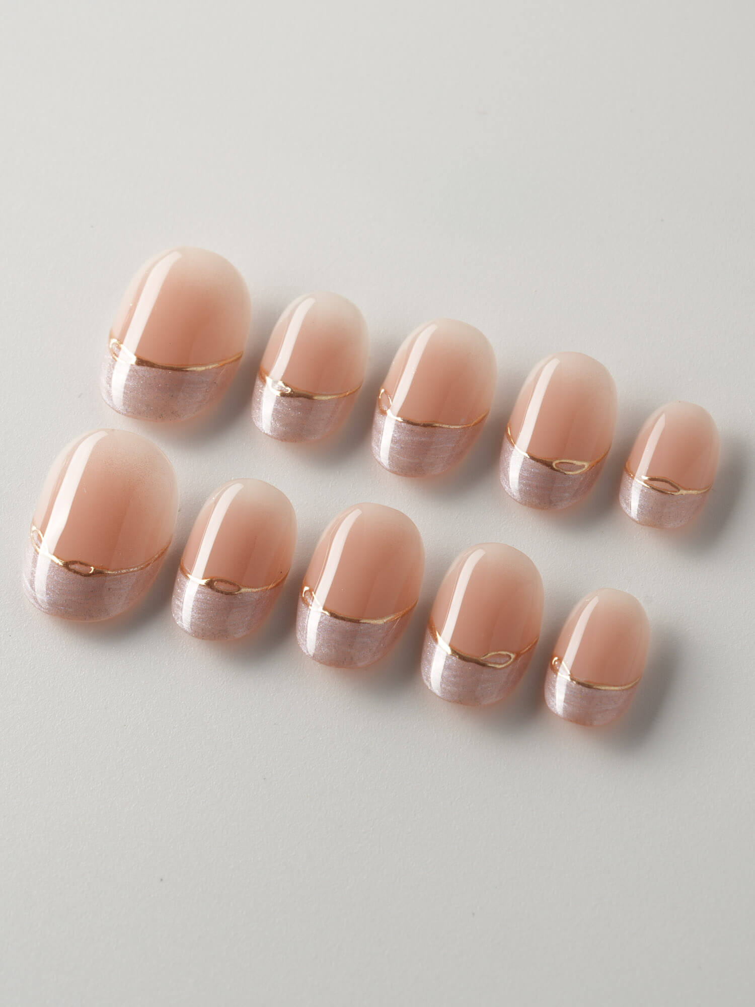 Nude French Tip | Press on Nails | Your Glow - Joyeenails - FT044 - XS / Extra Short Oval