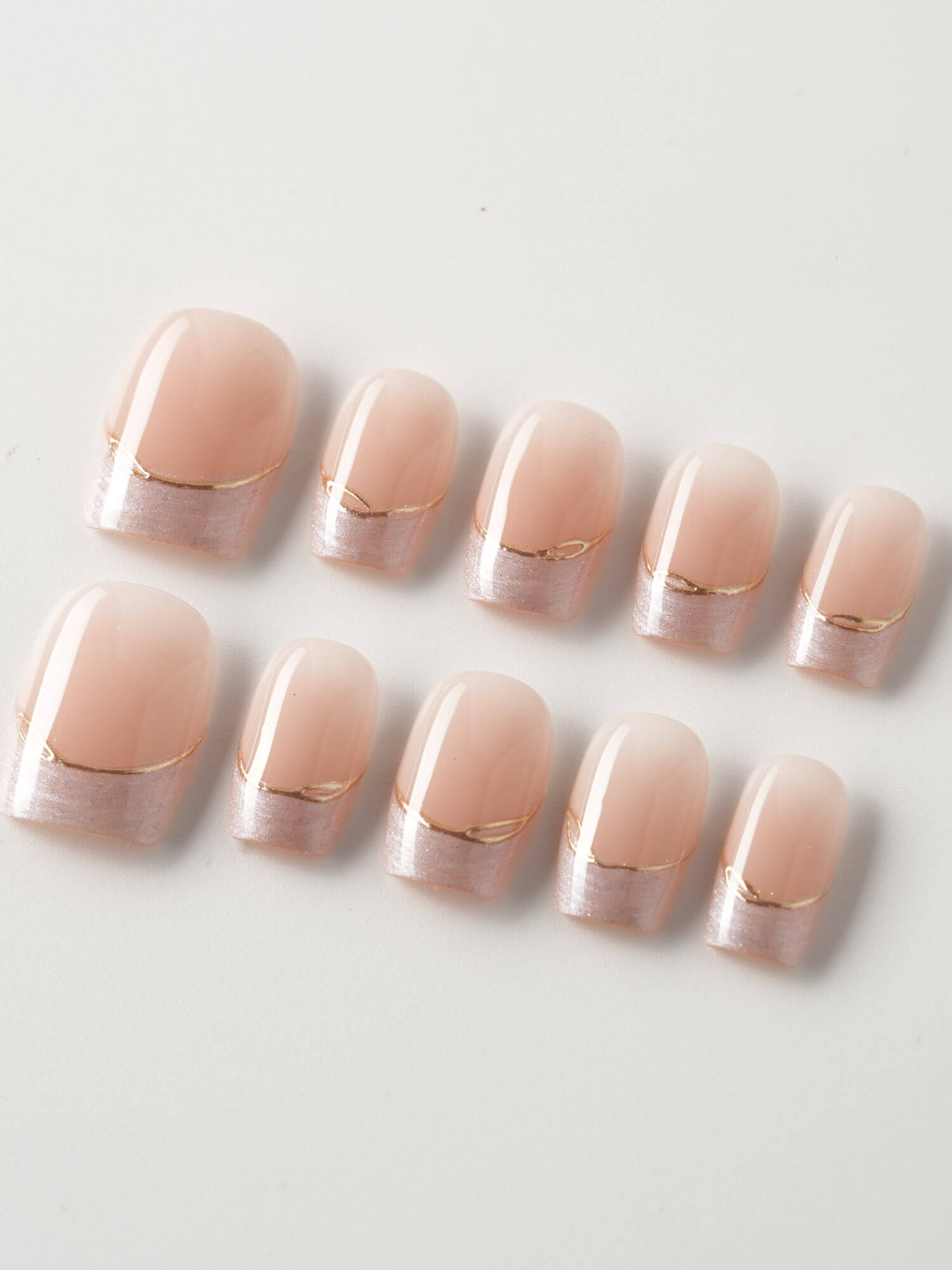 Nude French Tip | Press on Nails | Your Glow - Joyeenails - FT044 - XS / Extra Short Square