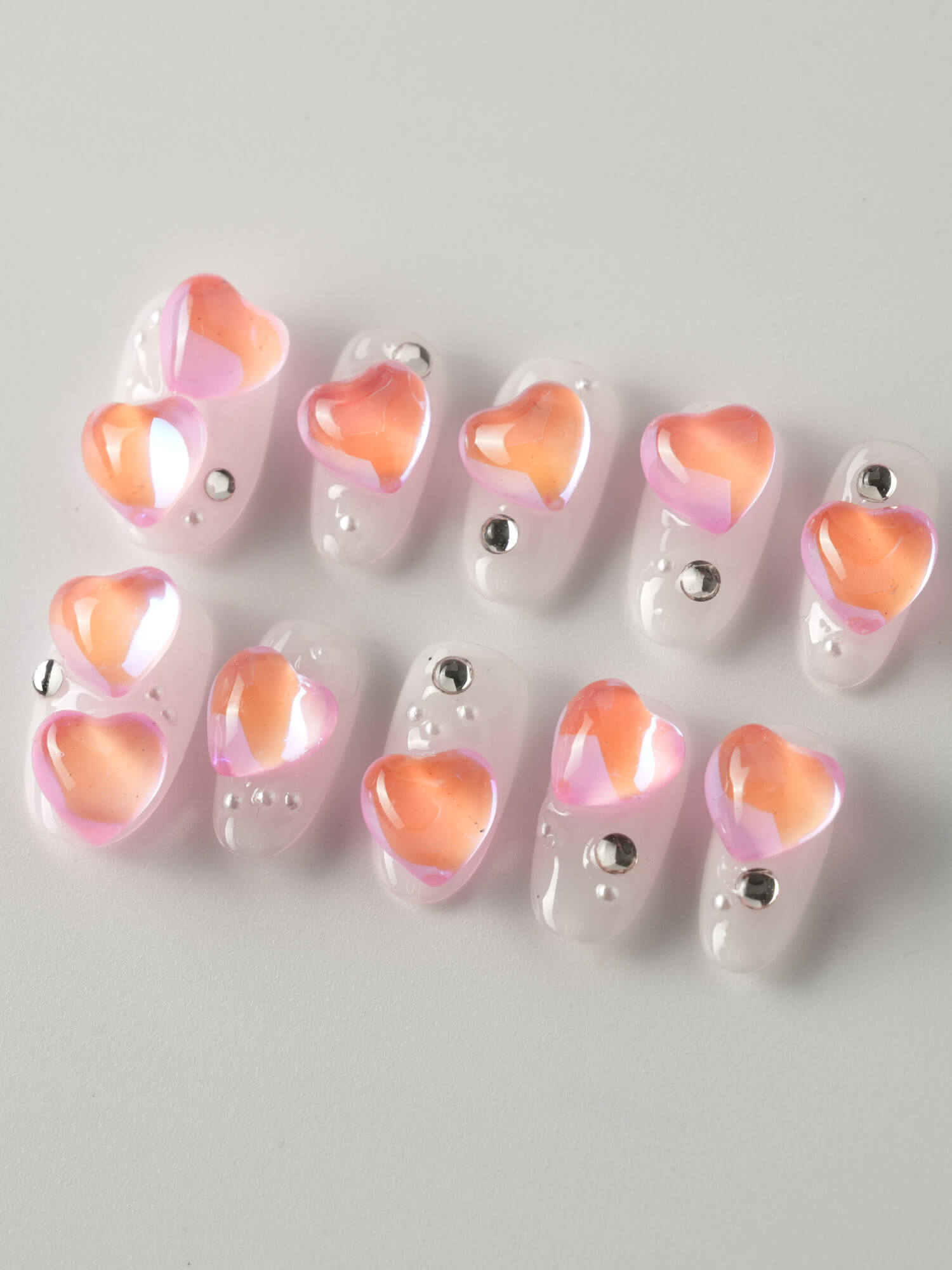 Peach Gems - Joyeenails - CU039 - XS / Short Oval