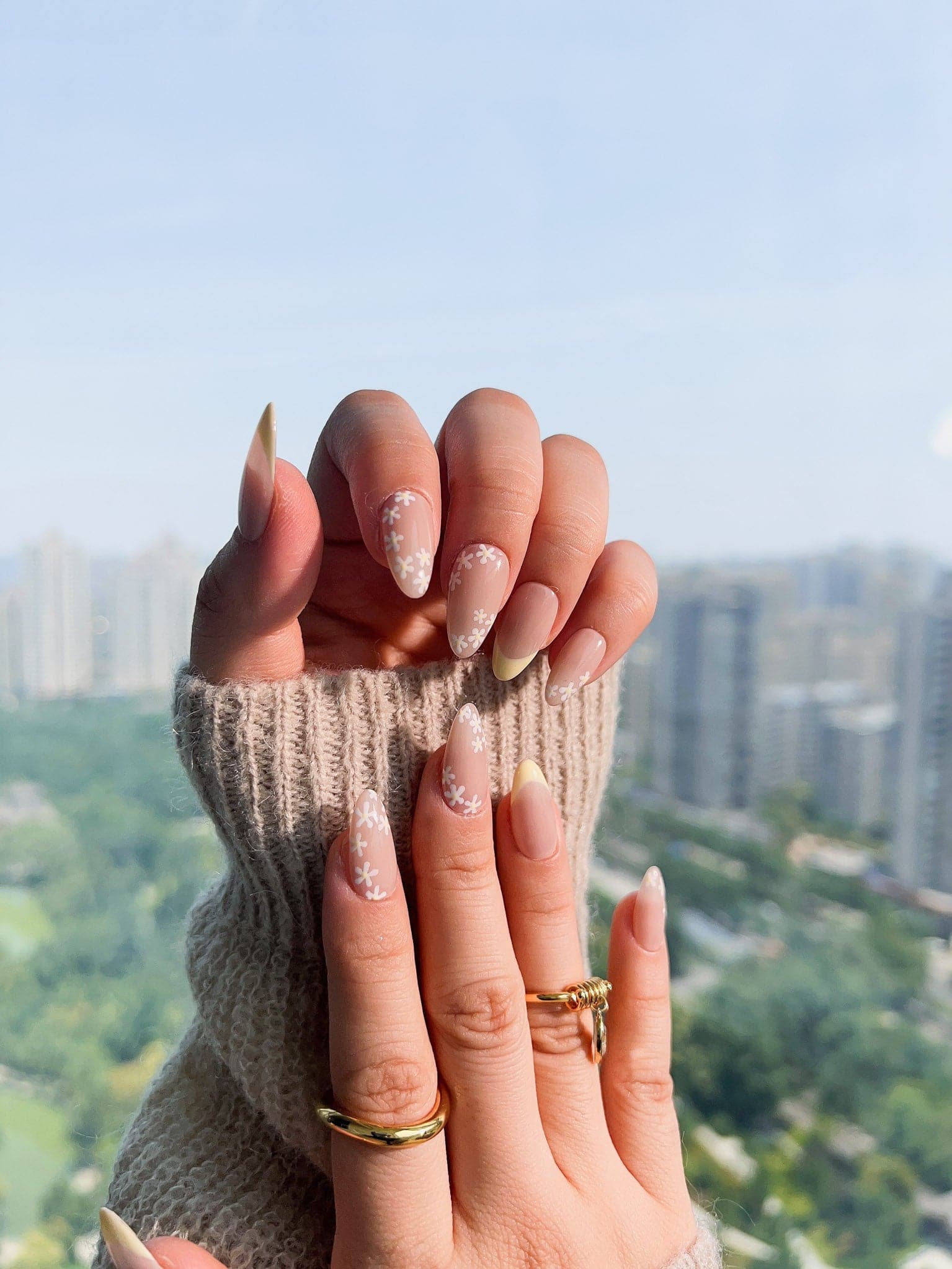 Spring nails - Nude color Med Almond nails