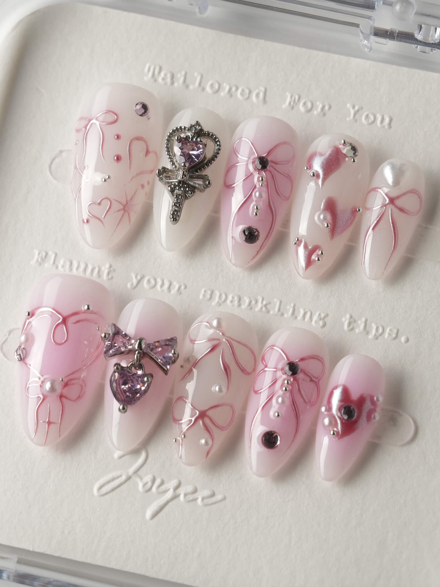 Pink Bows - Joyeenails - XM028