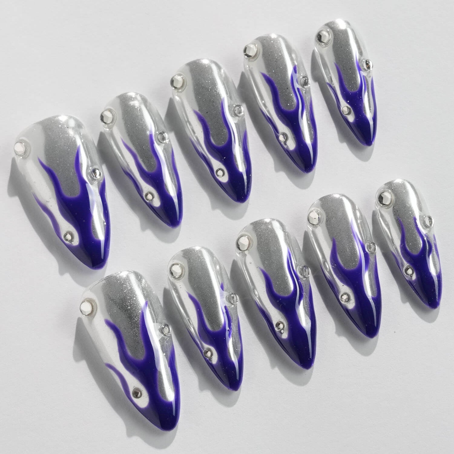 Purple flame - Joyeenails - DO016 - S / Medium Stiletto