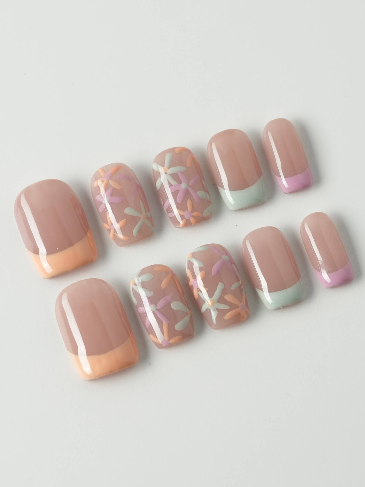 Ranbow French tips - Joyeenails - SA035 - XS / Extra Short Square