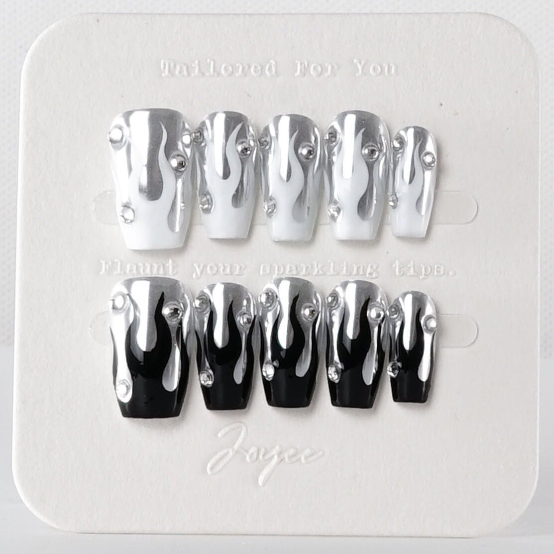 Black & white - Joyeenails - DO020 - XS / Short Coffin