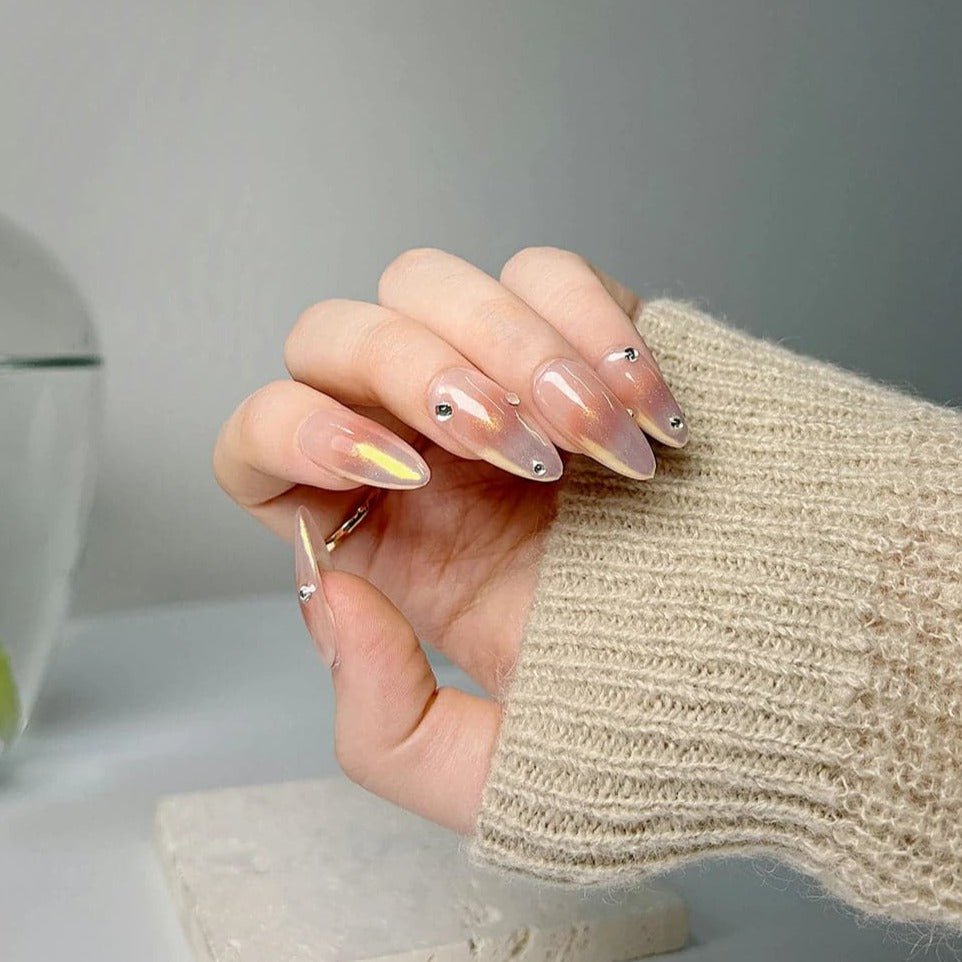 Shy Med Almond Nails | Ready to ship - Joyeenails - SA018 - Ready - XS / Medium Almond