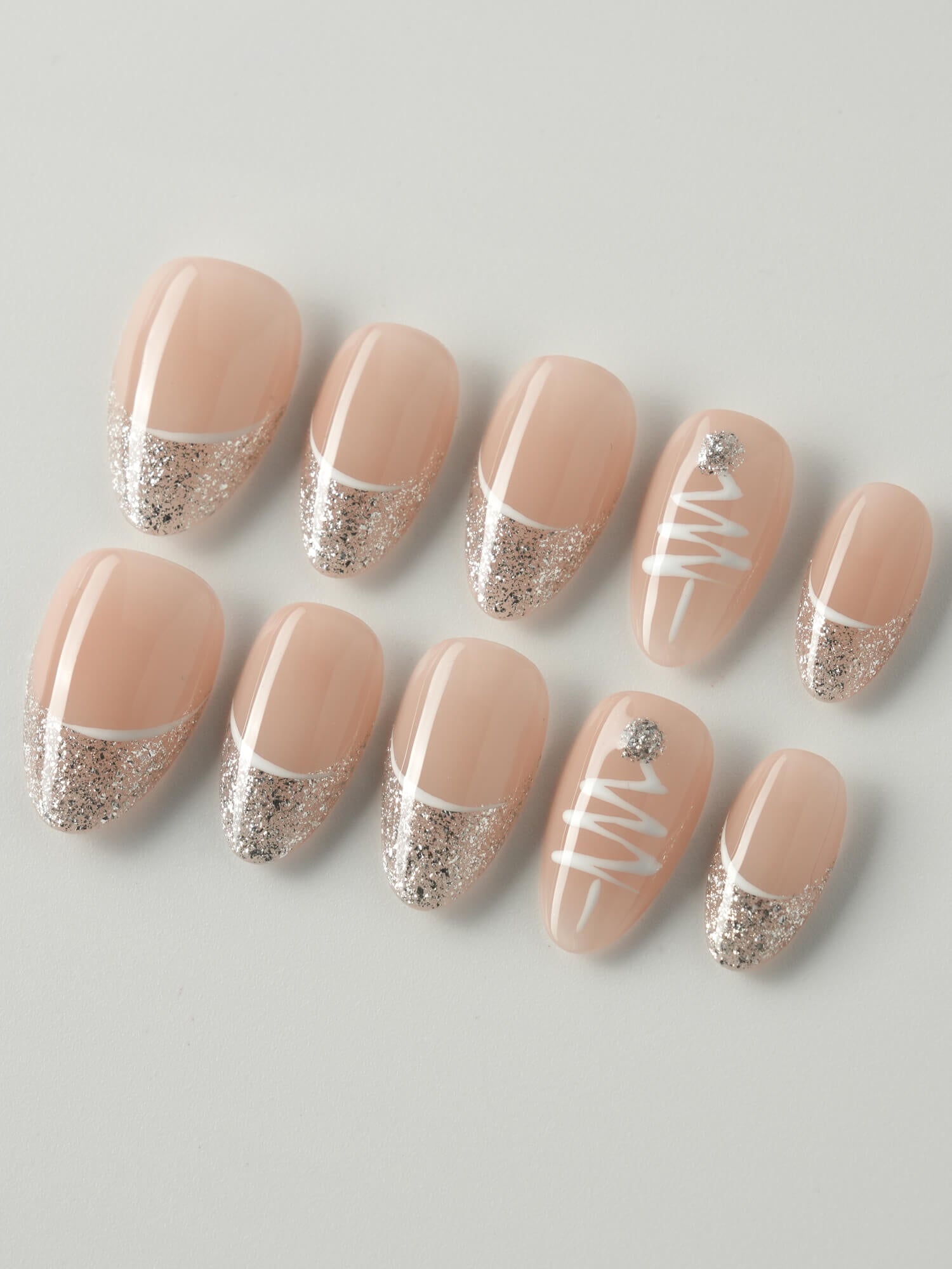 Silver lighting - Joyeenails - XM009 - XS / Extra Short Almond