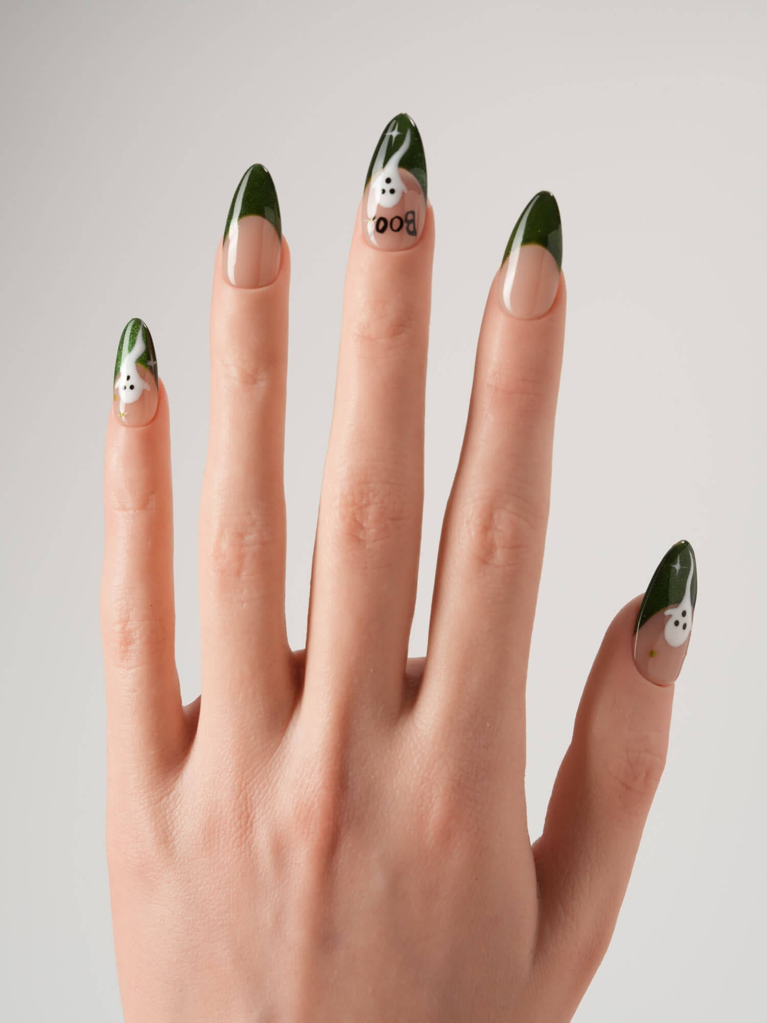 Spooky Glow - Emerald - Joyeenails - HW019 - XS / Medium Almond