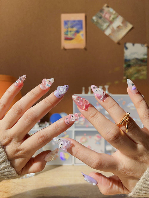 3. Joyeenails Handmade- Sugar KK Cute Fake Nail Set