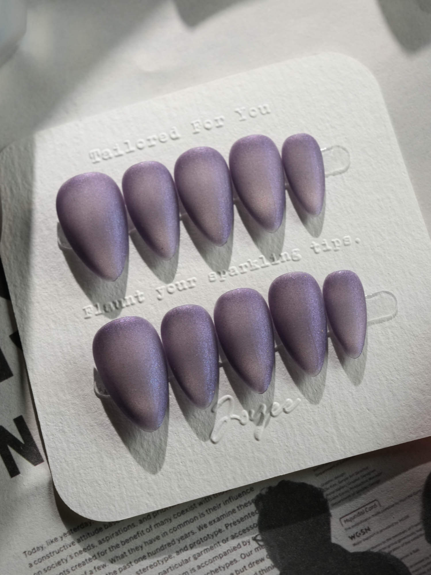 Velvet Matte Nails - Fae Purple - Joyeenails - CE076 - XS / Short Stiletto