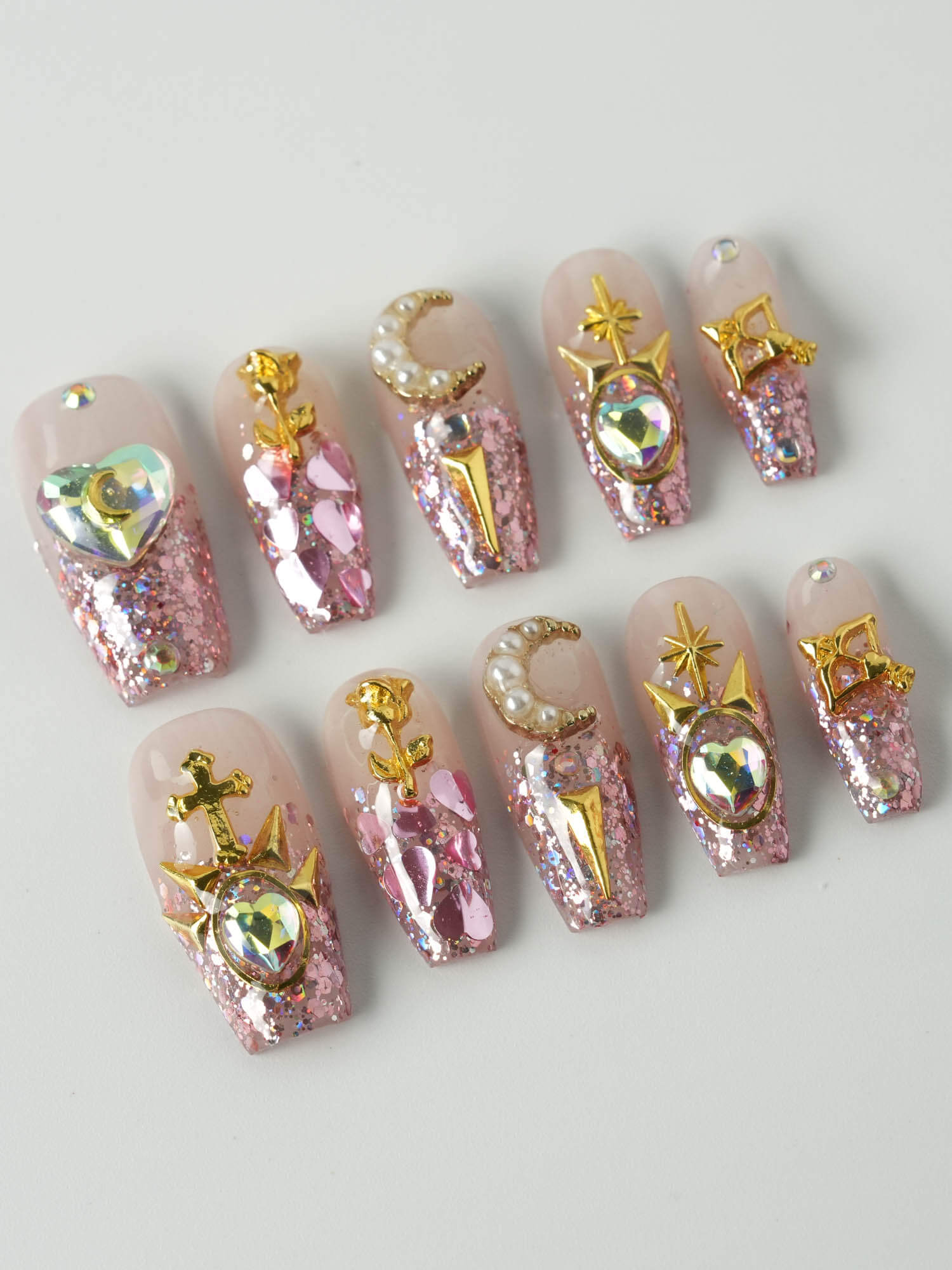 X - Senshi Spark Red - Joyeenails - AN034 - XS / Medium Coffin